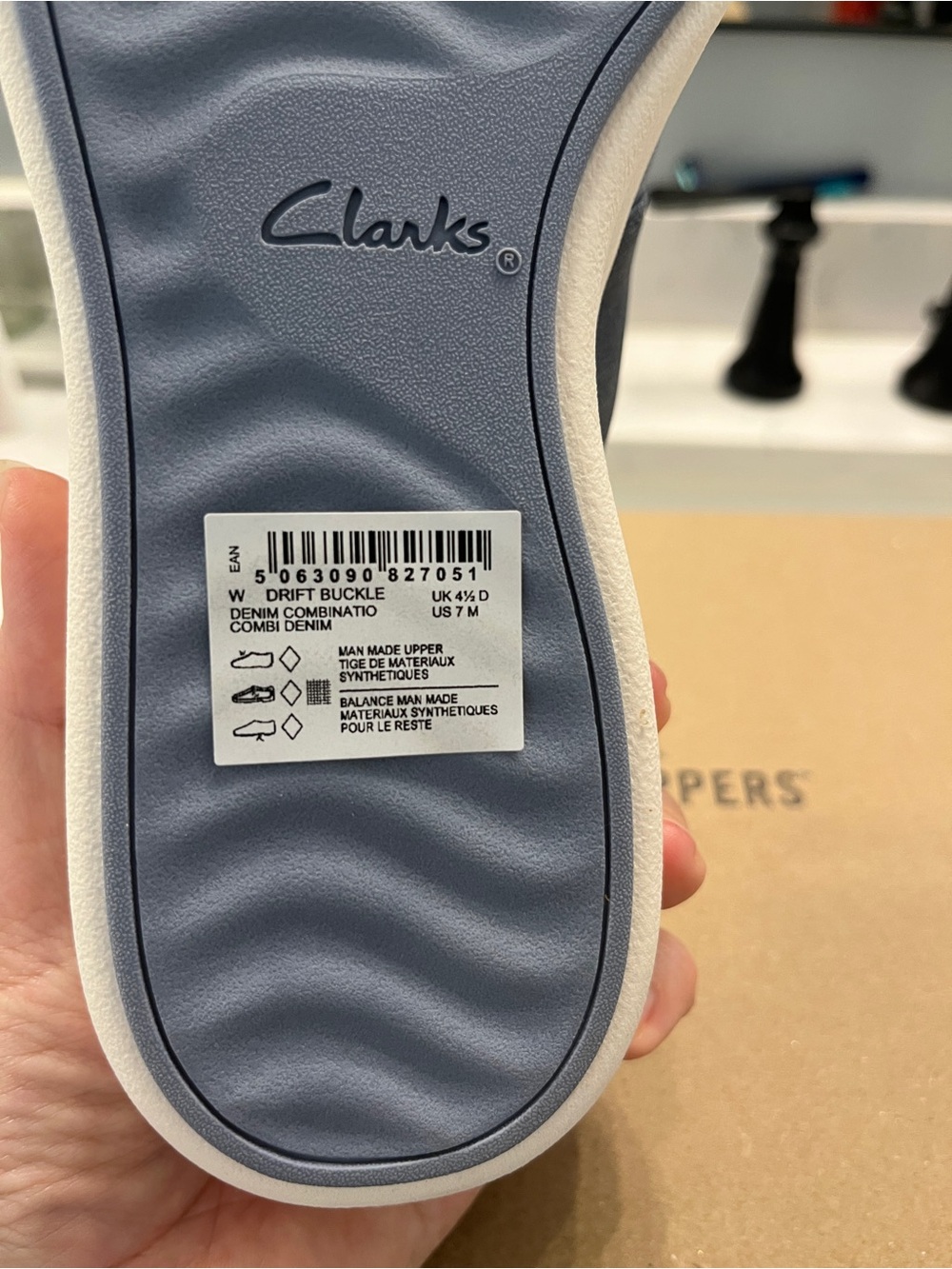 Clarks Cloudsteppers Two-Buckle Slide Sandal in Blue and Navy size 7M - Picture 3 of 4